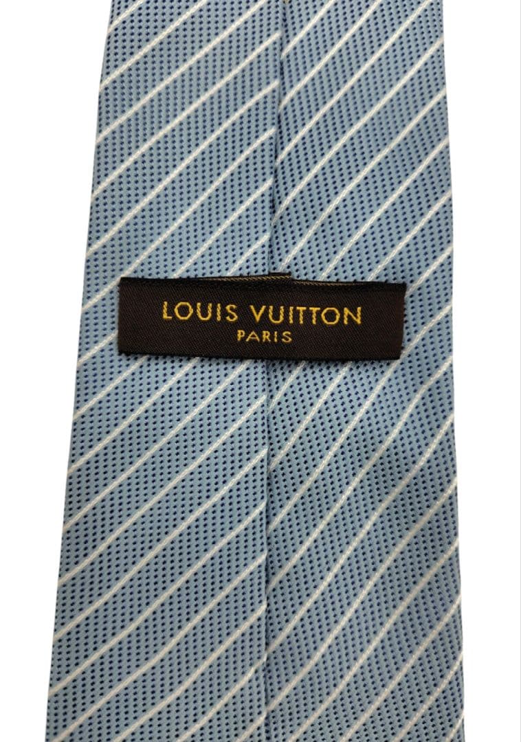 【LOUISVUITTON】美品　レジメンタル　ネクタイ　メンズ　スカイブルー