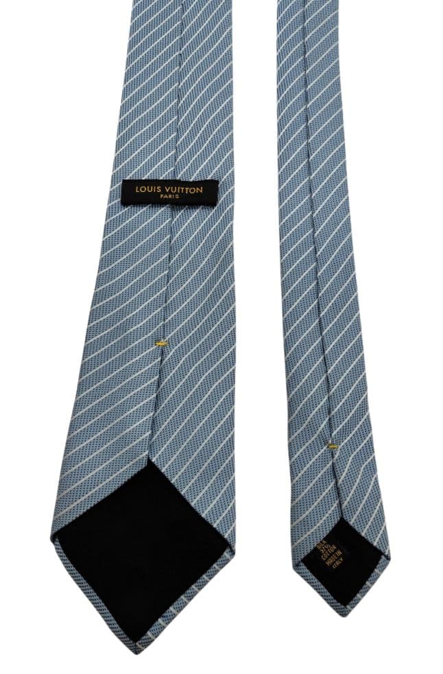 【LOUISVUITTON】美品　レジメンタル　ネクタイ　メンズ　スカイブルー