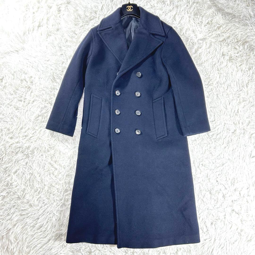 美品✨AURALEE BEAVER MELTON LONG P-COAT 紺　0
