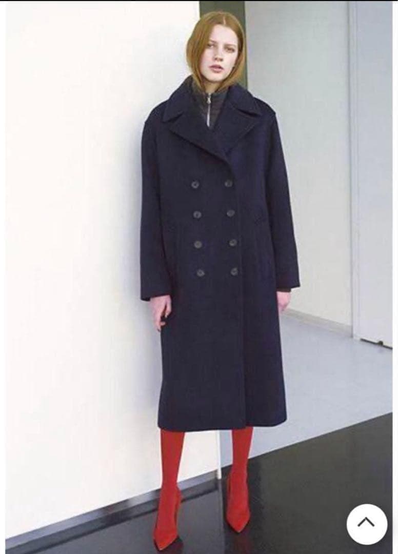 美品✨AURALEE BEAVER MELTON LONG P-COAT 紺　0