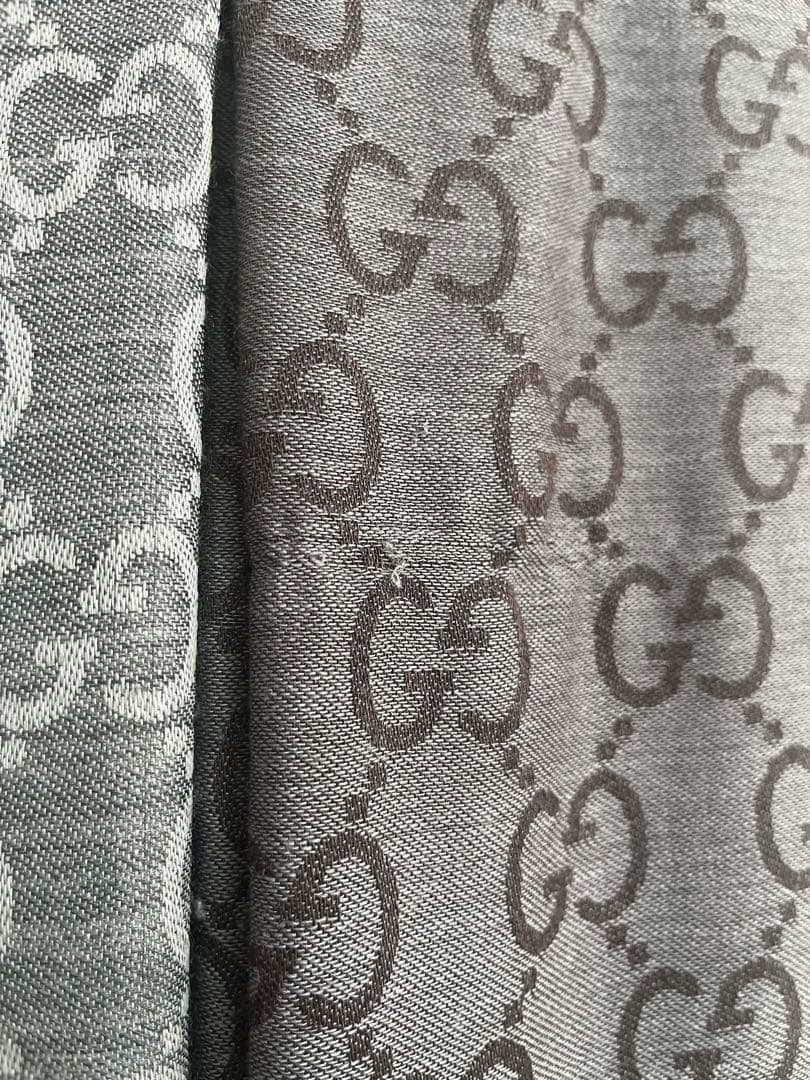 2点セット GUCCI 大判ストールマフラー GGロゴ グレー ブラウン