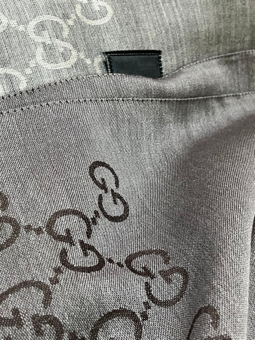 2点セット GUCCI 大判ストールマフラー GGロゴ グレー ブラウン