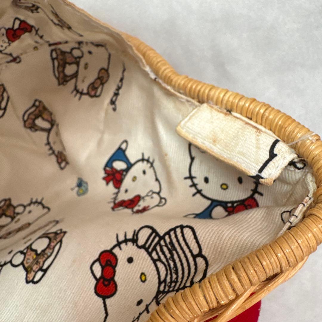 MIKA　ニーナミュウ　ハローキティ かごバッグ 赤いリボン