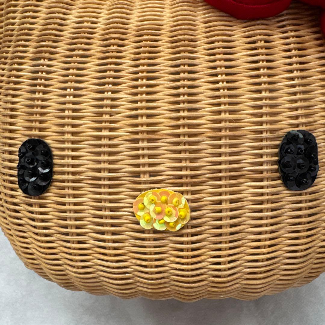 MIKA　ニーナミュウ　ハローキティ かごバッグ 赤いリボン