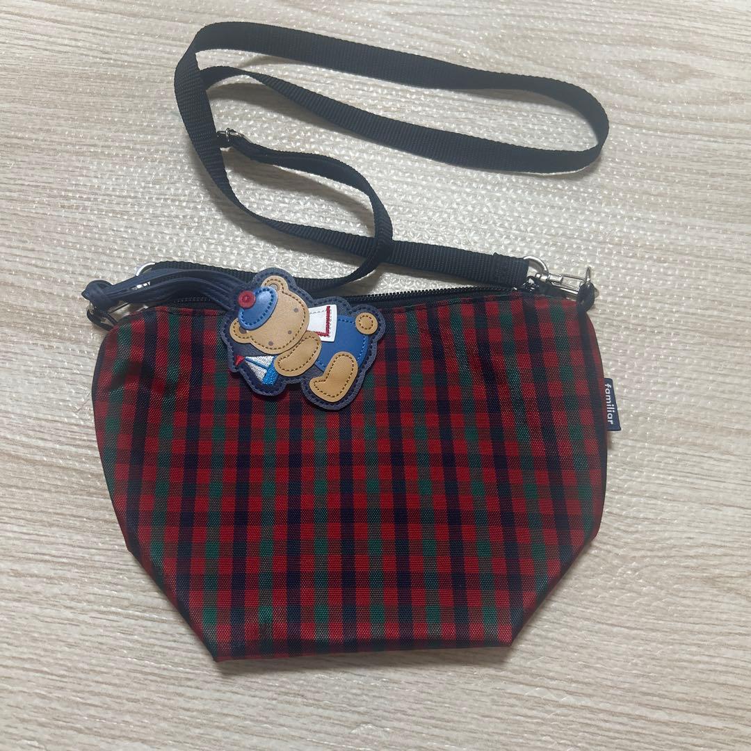 familiar チェック柄ショルダーバッグ
