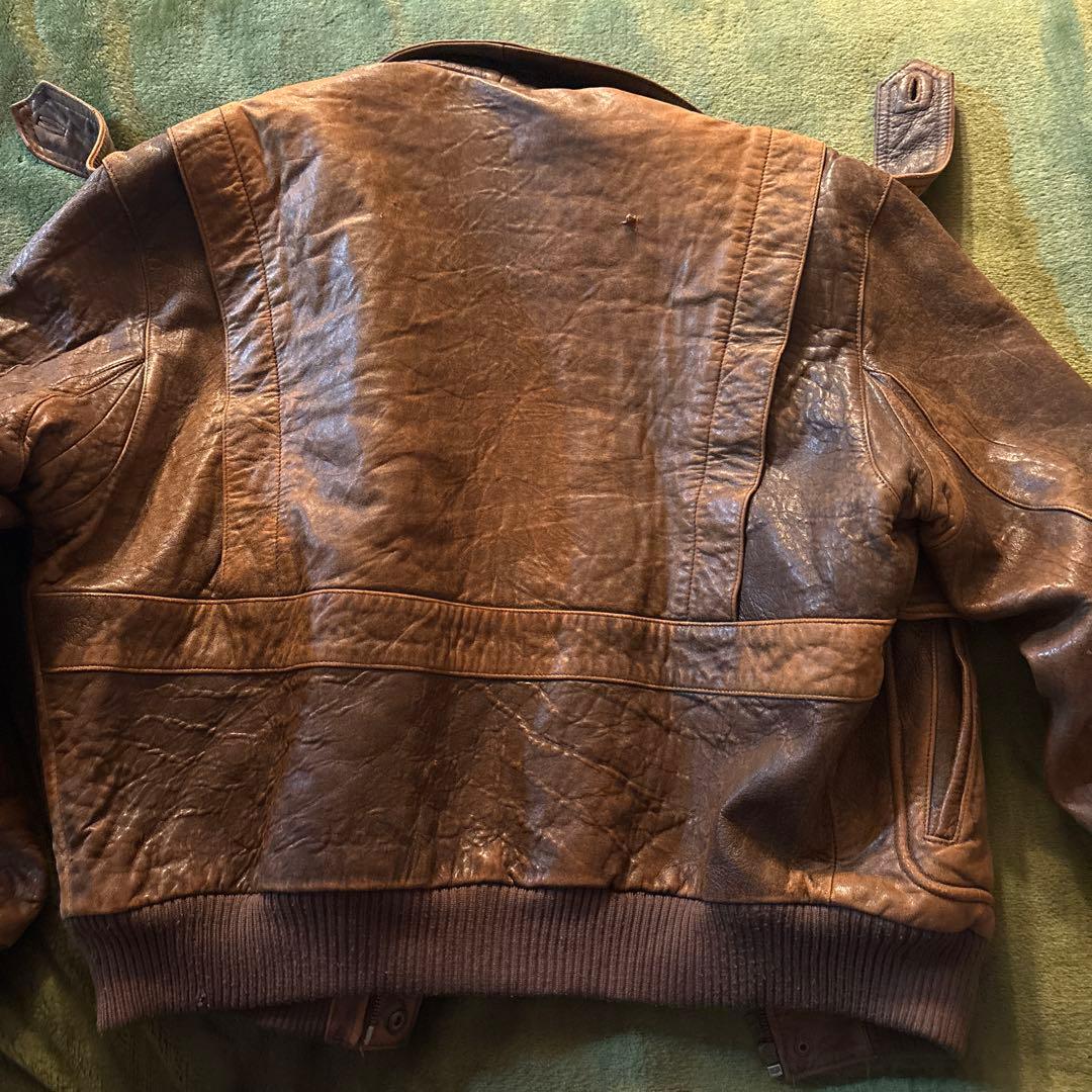 ☆値段交渉可能！！☆KENNEブラウン MA-1 フライトジャケットレザー90s