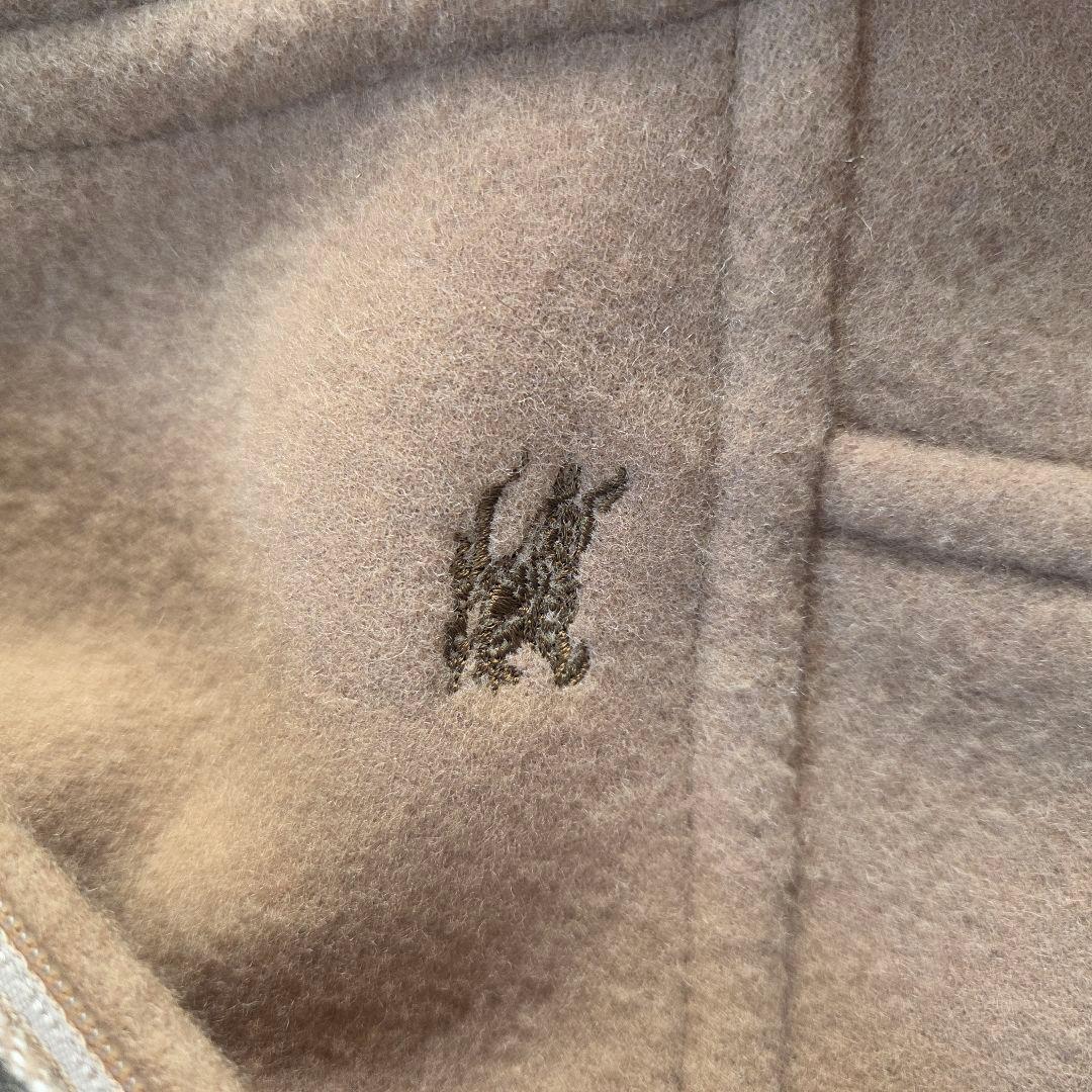 BURBERRYノバチェック　ホースロゴ刺繍　フーデットコート　レザー　ウール
