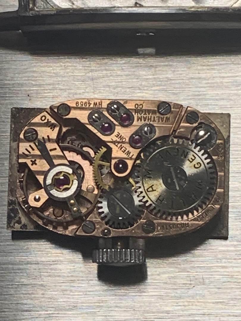 Waltham 手巻き時計 プラチナ製21jewel sアンティーク稼働品