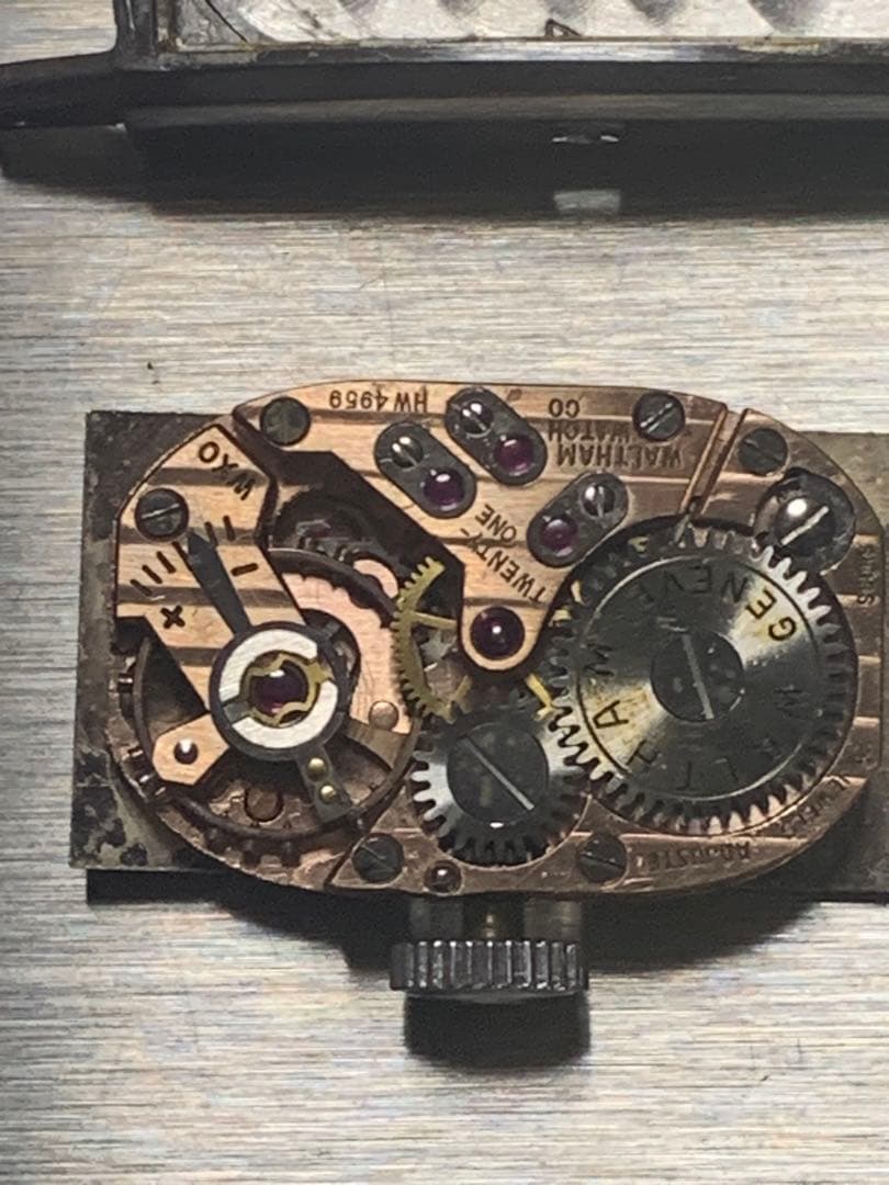 Waltham 手巻き時計 プラチナ製21jewel sアンティーク稼働品