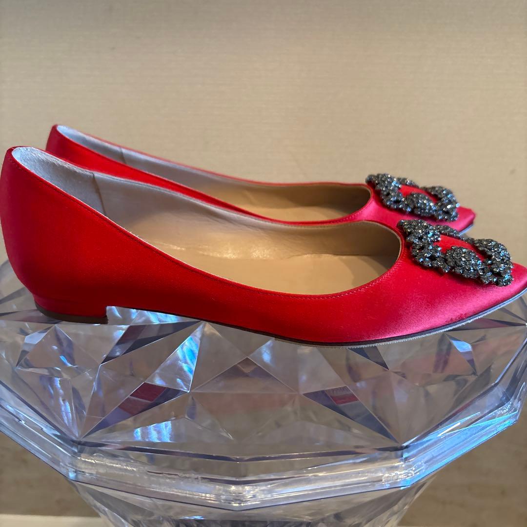 mama様マノロブラニク HANGISI ハンギシ フラット36 バレエシューズ