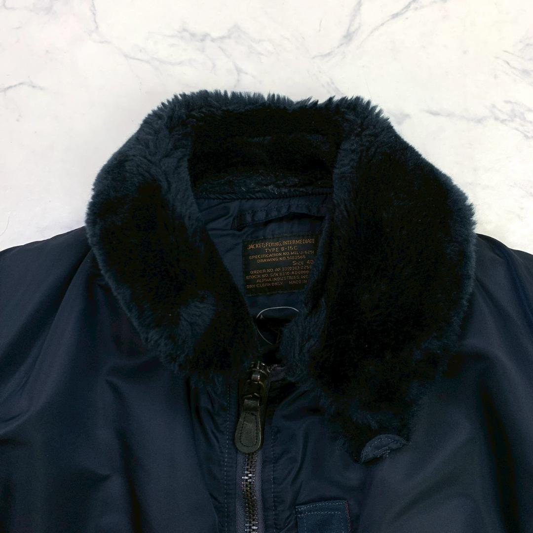 50s復刻★ USA製 ALPHA B-15C ネイビー 40　E104