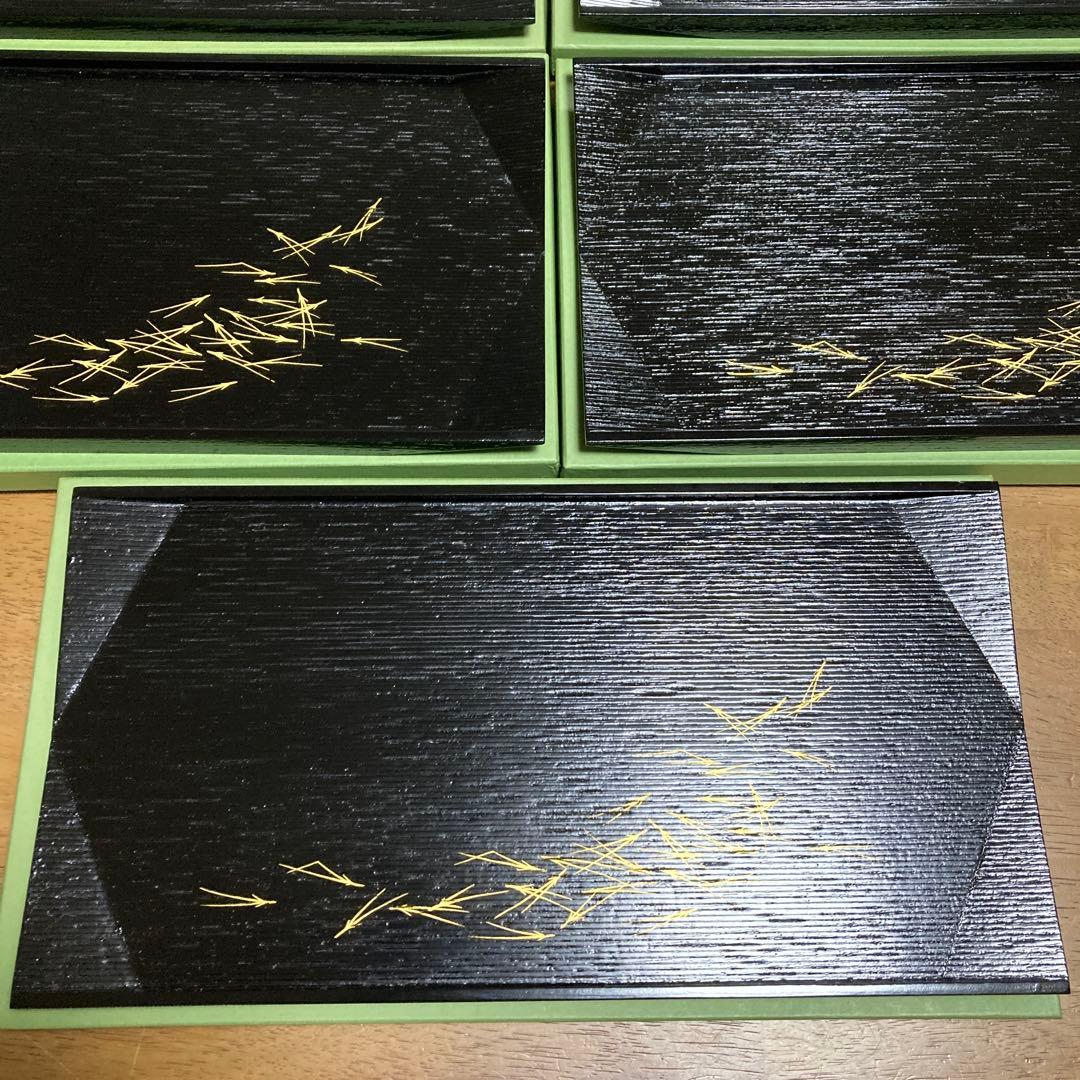 【美品】京都　平安象彦　松葉ゲストプレート 5枚　5客　セット