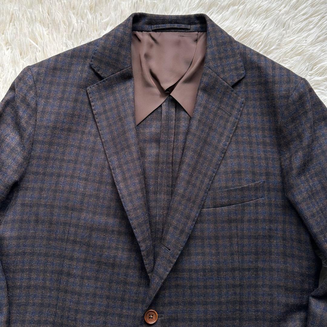 【トウアントゥ】ロロ・ピアーナ　ジャケット　チェック　シルク　カシミヤ