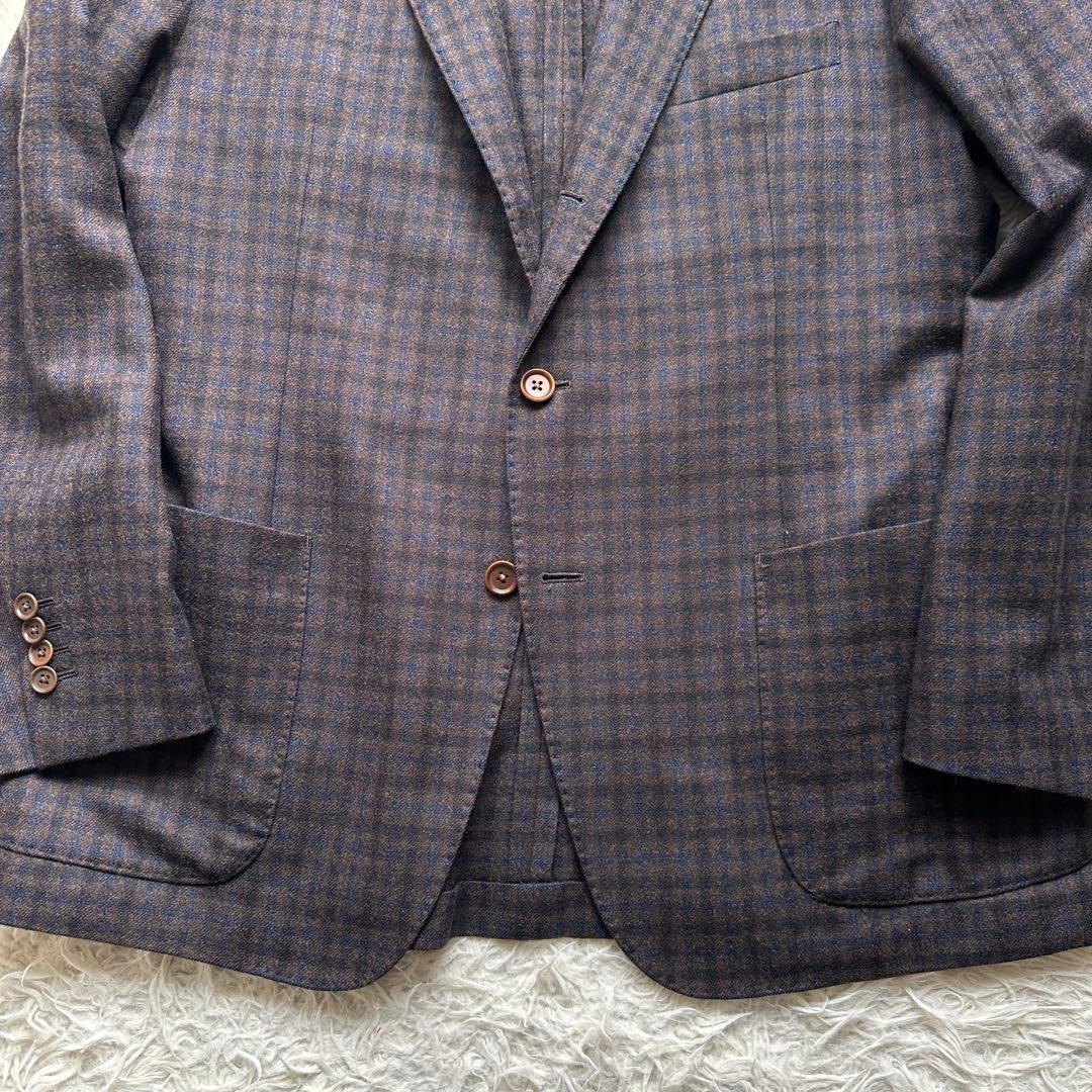 【トウアントゥ】ロロ・ピアーナ　ジャケット　チェック　シルク　カシミヤ