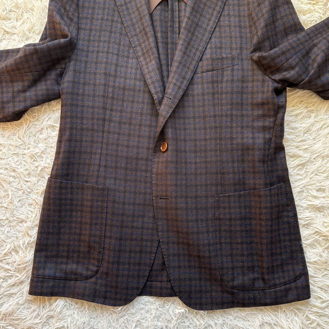 【トウアントゥ】ロロ・ピアーナ　ジャケット　チェック　シルク　カシミヤ
