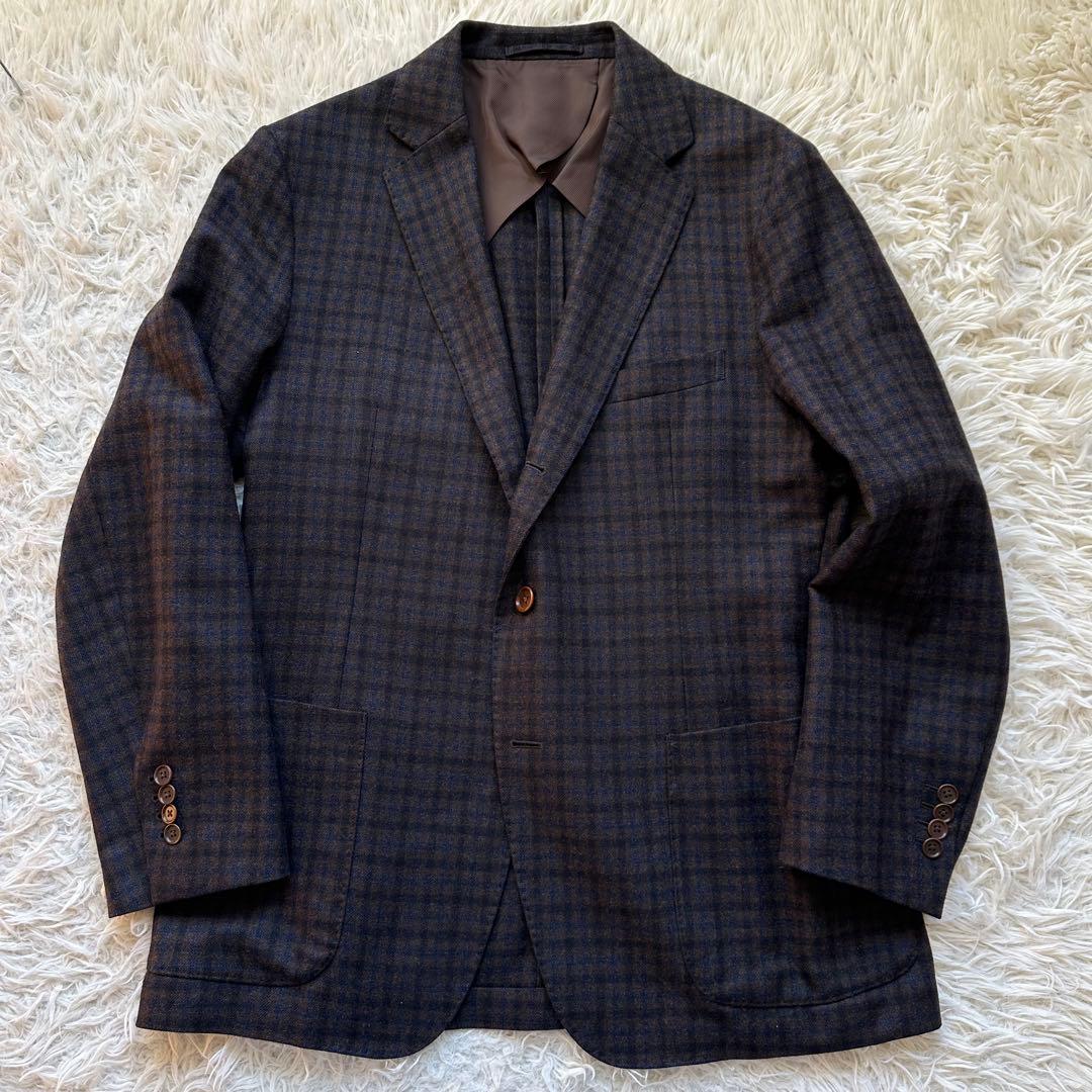 【トウアントゥ】ロロ・ピアーナ　ジャケット　チェック　シルク　カシミヤ