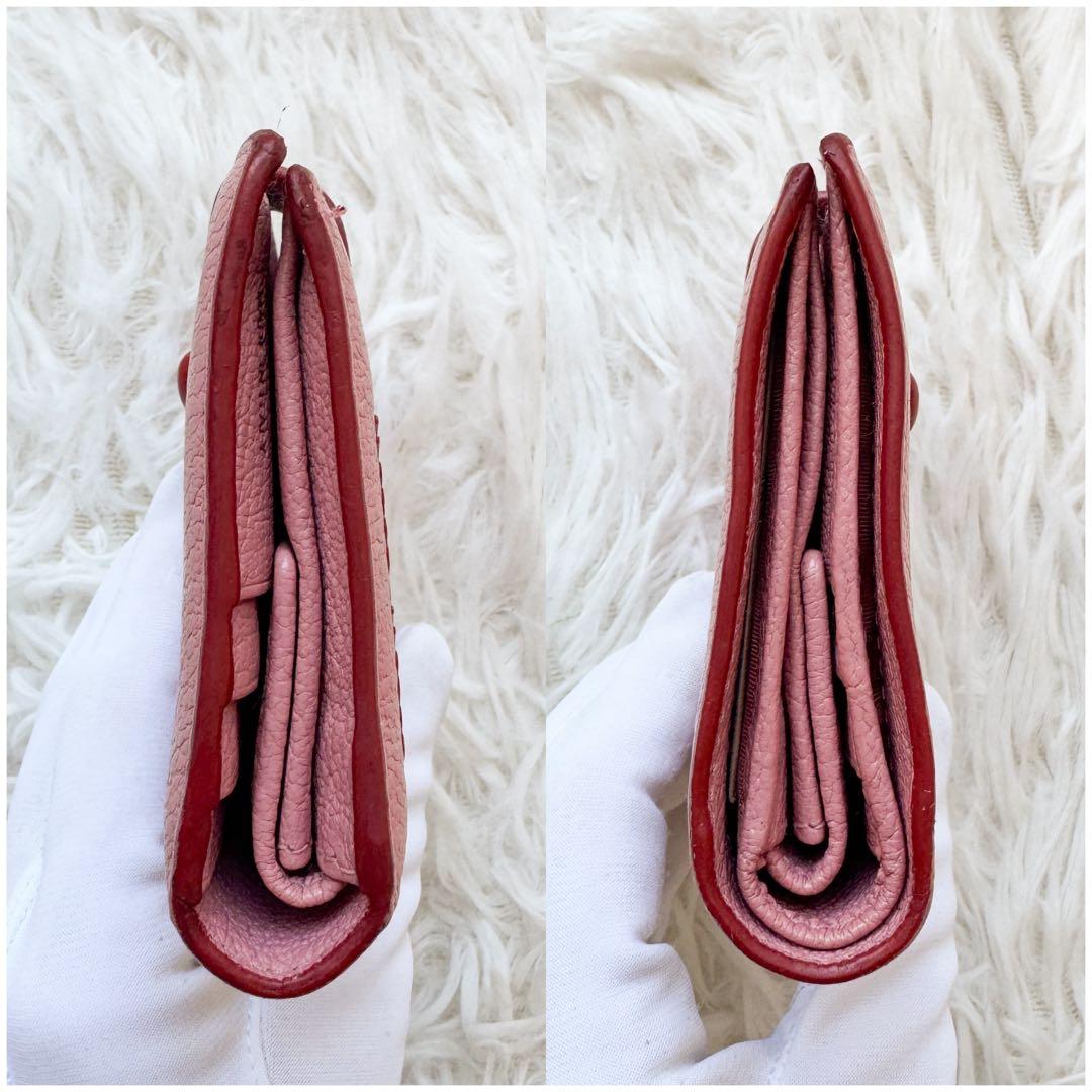 付属カードあり✨ミュウミュウ 二つ折財布 マドラスラブ ハート フォーエバー