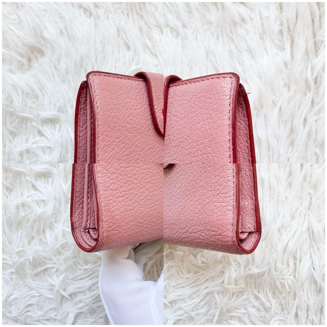 付属カードあり✨ミュウミュウ 二つ折財布 マドラスラブ ハート フォーエバー