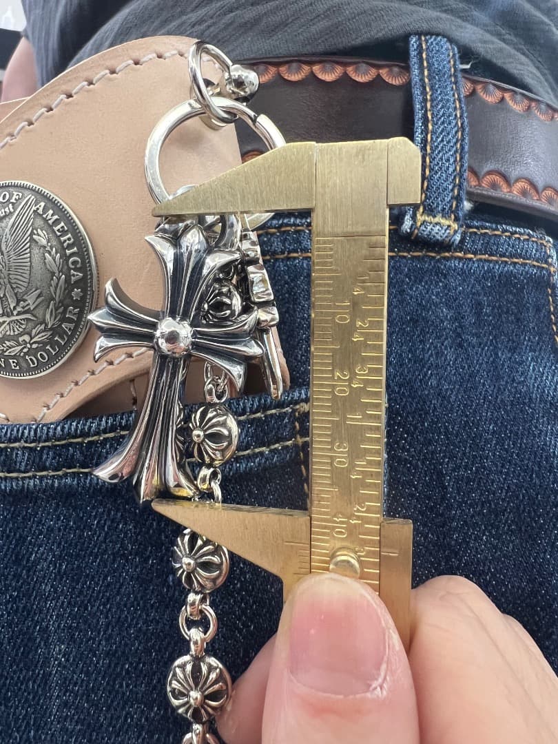 バイカー必須　ウォレット用プレーン　シルバーチェーン　TYPE1　QBKL012