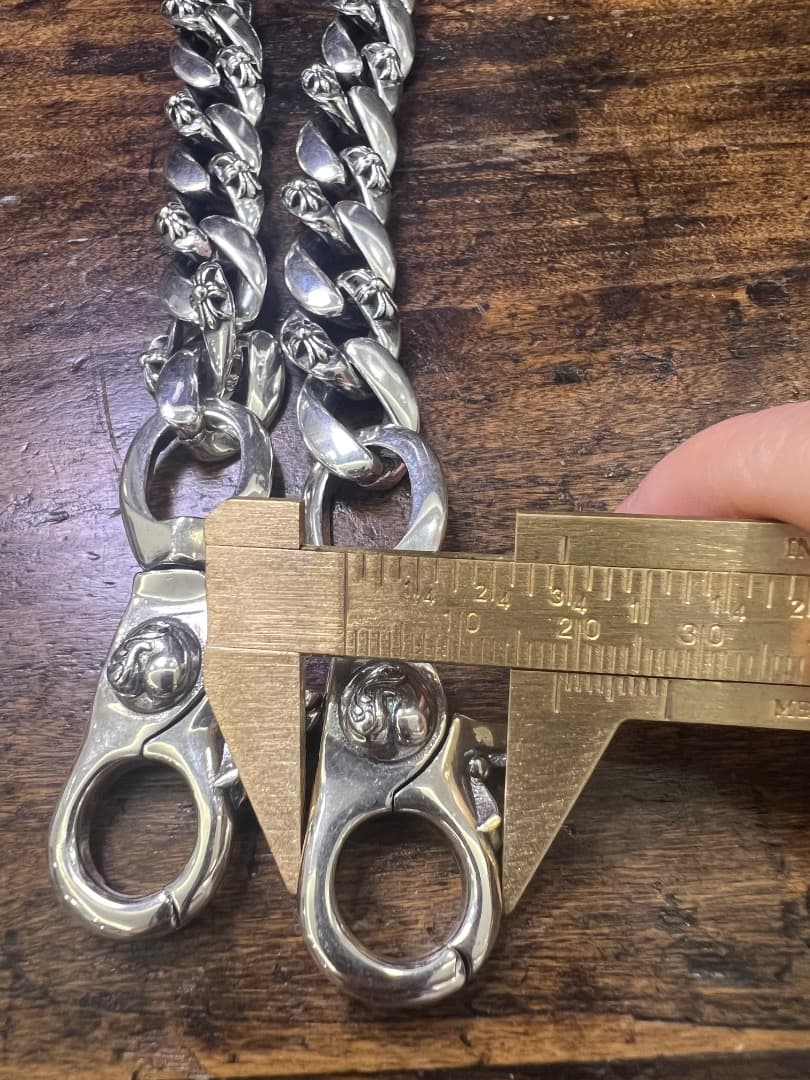 バイカー必須　ウォレット用プレーン　シルバーチェーン　TYPE1　QBKL012