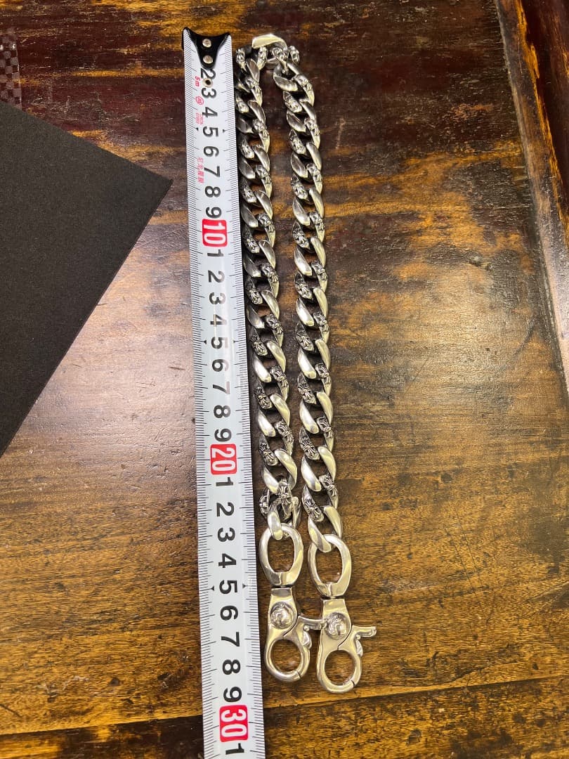 バイカー必須　ウォレット用プレーン　シルバーチェーン　TYPE1　QBKL012