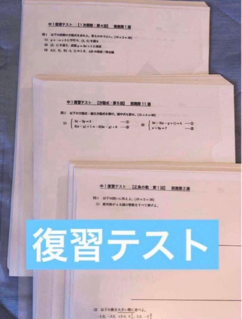 【フルセット　独学可】鉄緑会 中1 数学　基礎講座 通年セット　大容量プリント付