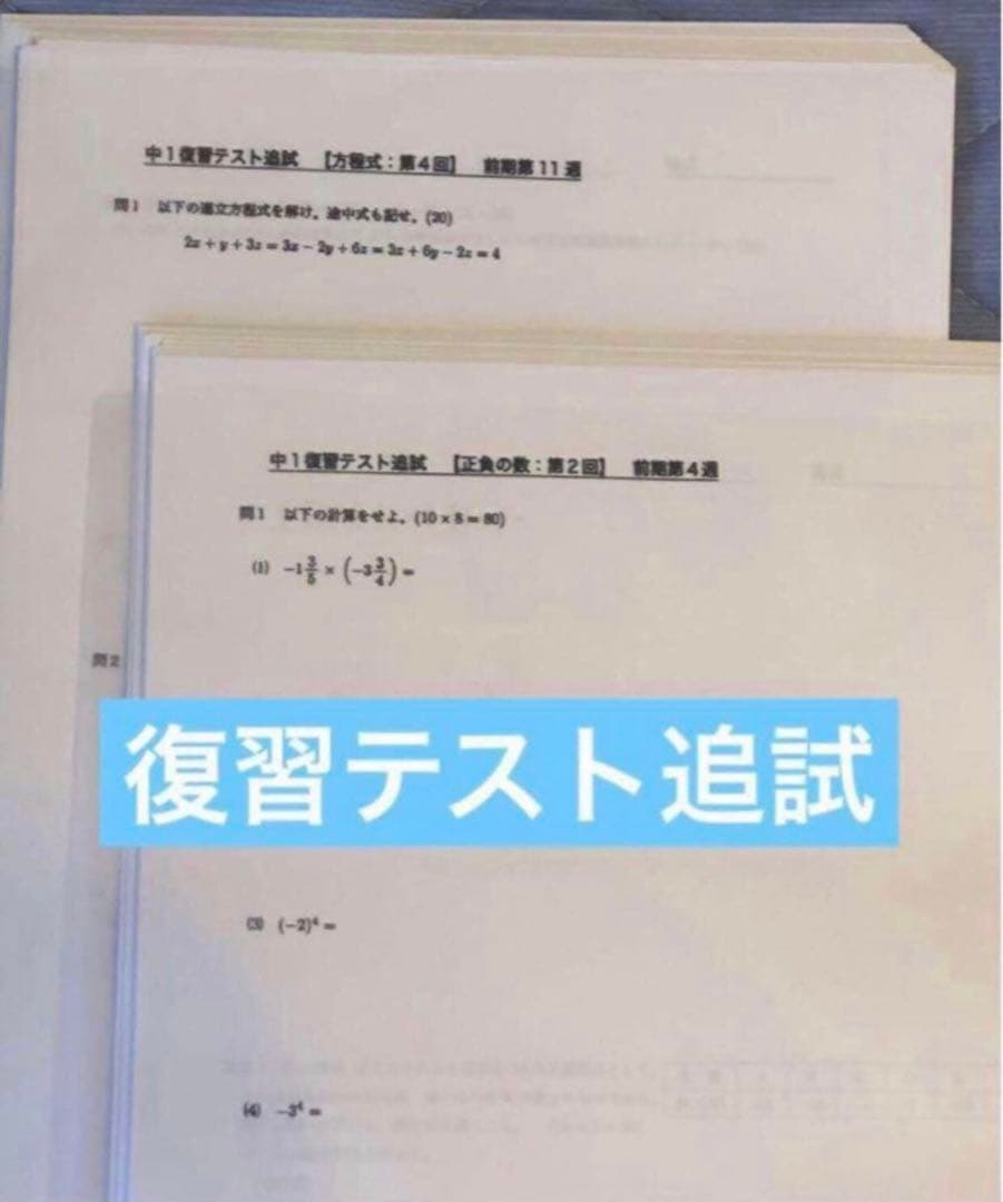 【フルセット　独学可】鉄緑会 中1 数学　基礎講座 通年セット　大容量プリント付