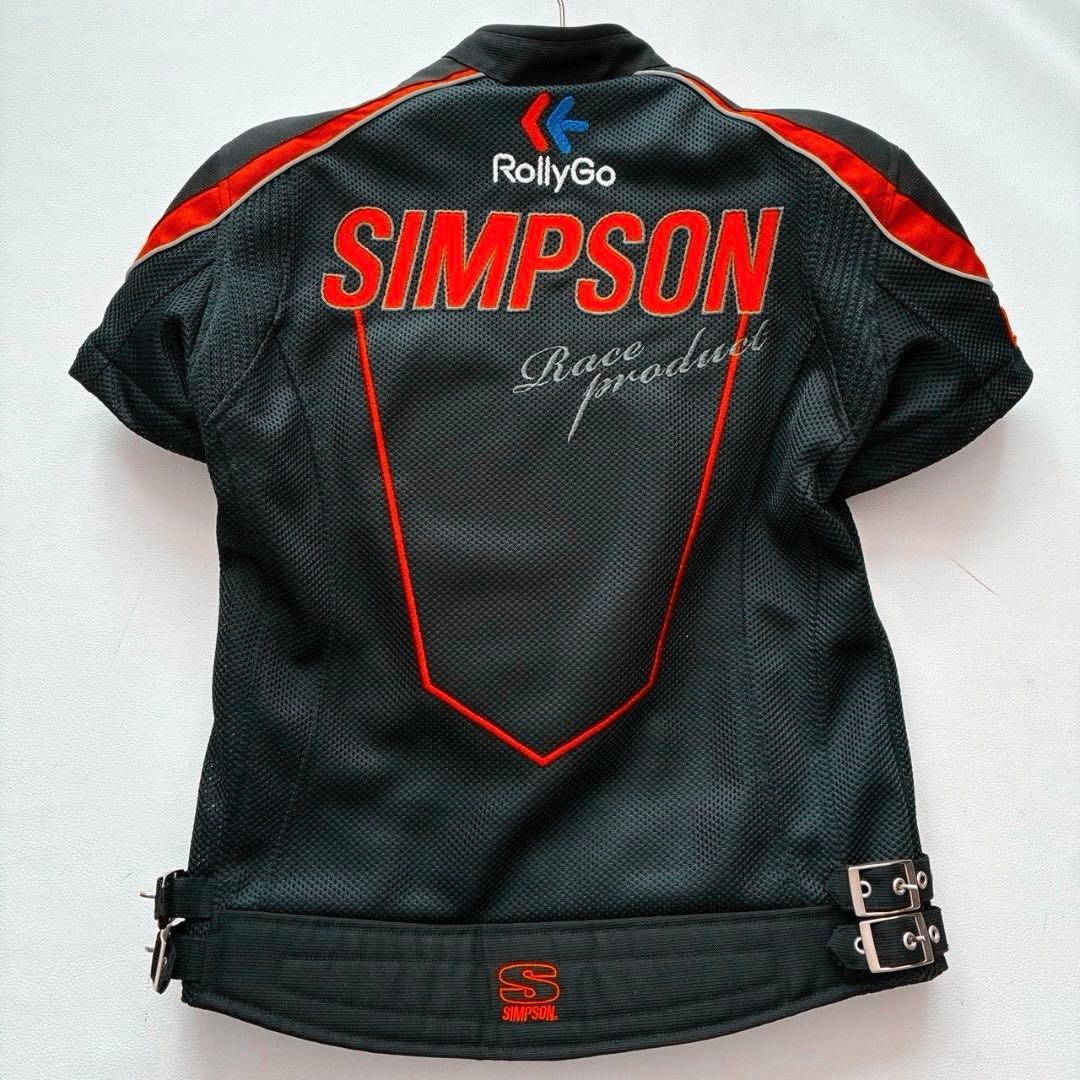 【なかむー】シンプソン メッシュ ライダースジャケット プロテクター 黒