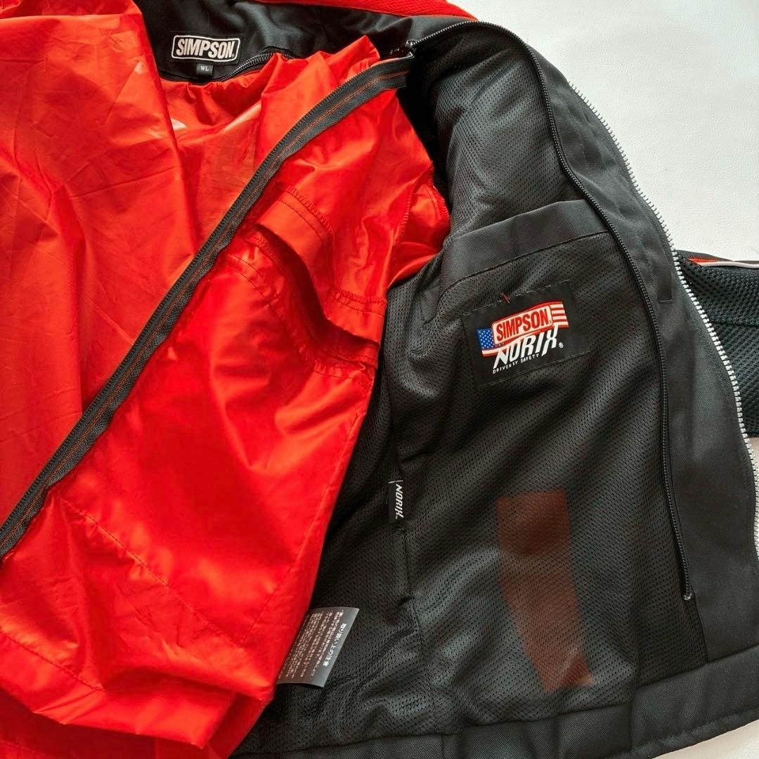 【なかむー】シンプソン メッシュ ライダースジャケット プロテクター 黒