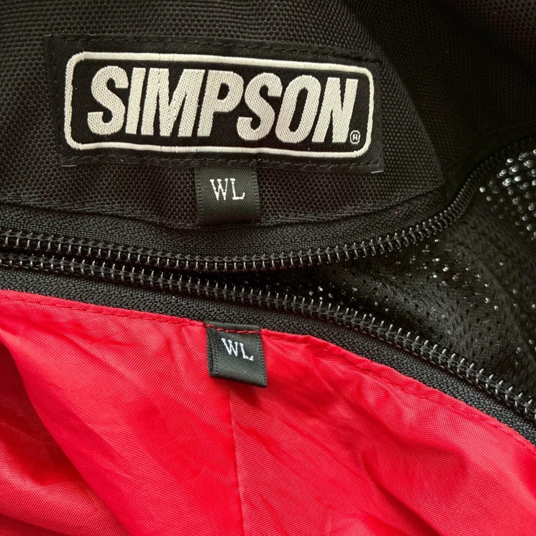 【なかむー】シンプソン メッシュ ライダースジャケット プロテクター 黒