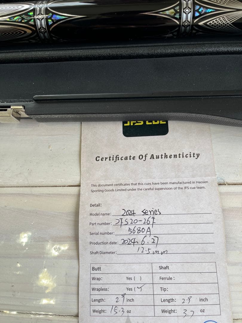 ビリヤード 2024 JFlowers 26GFCUE 美品　最終値下げ