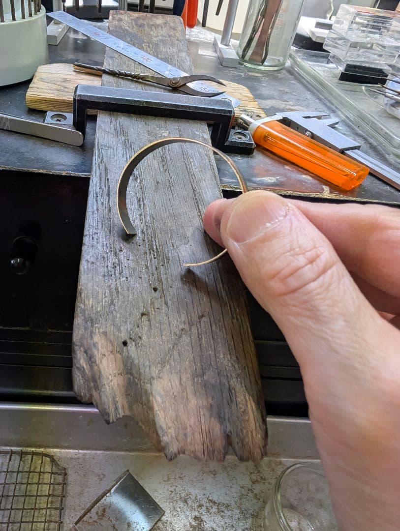 K18 ハンドメイド バングル 7.3g