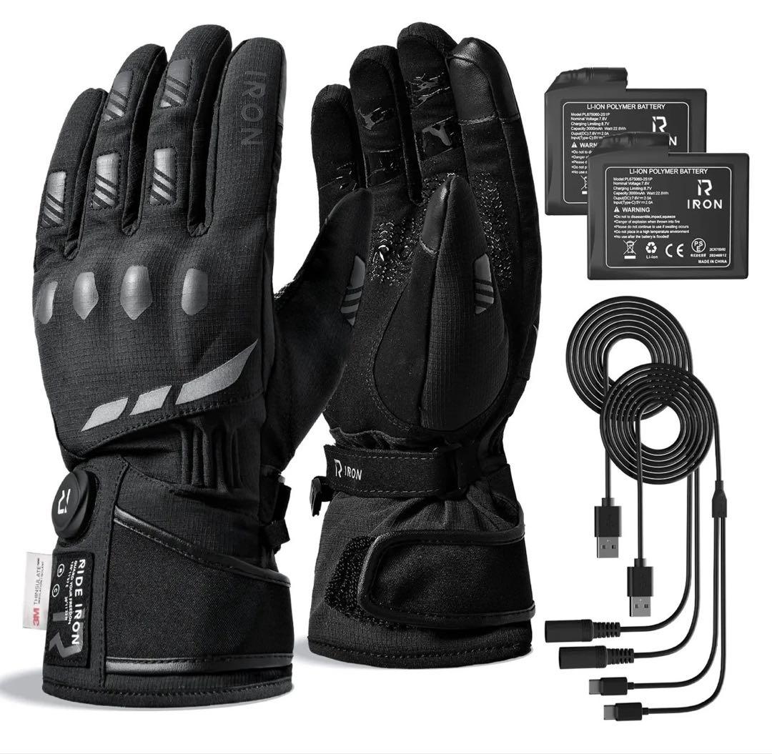 RIDEIRON 冬用防水 スマート電熱 バイク用電熱グローブ| MG7502H