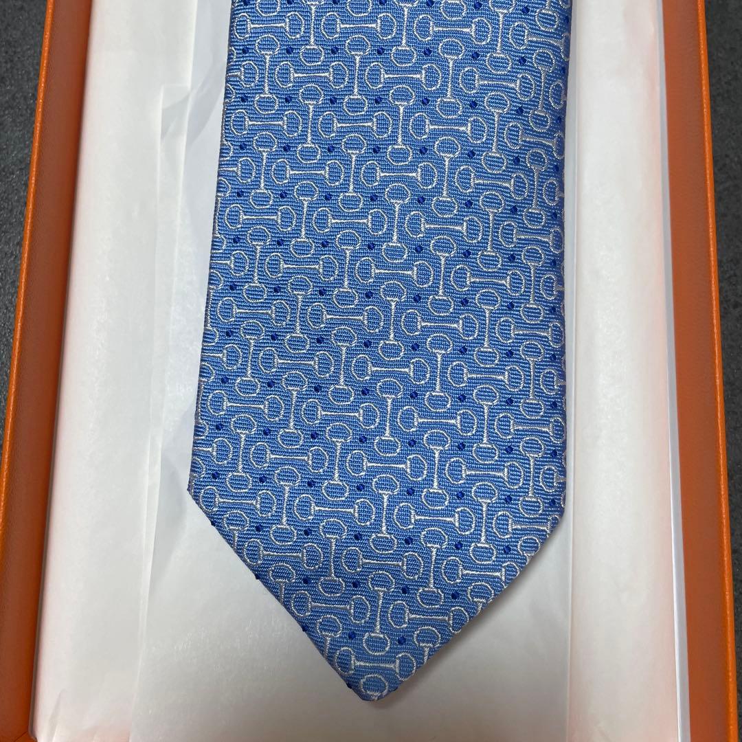 ❣️新品未使用タグ付❣️HERMES エルメス ネクタイ　ネイビー　ファソネ