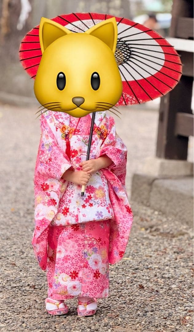 七五三 着物セット フルセット 白 ピンク 花柄 女の子 3歳 7点セット