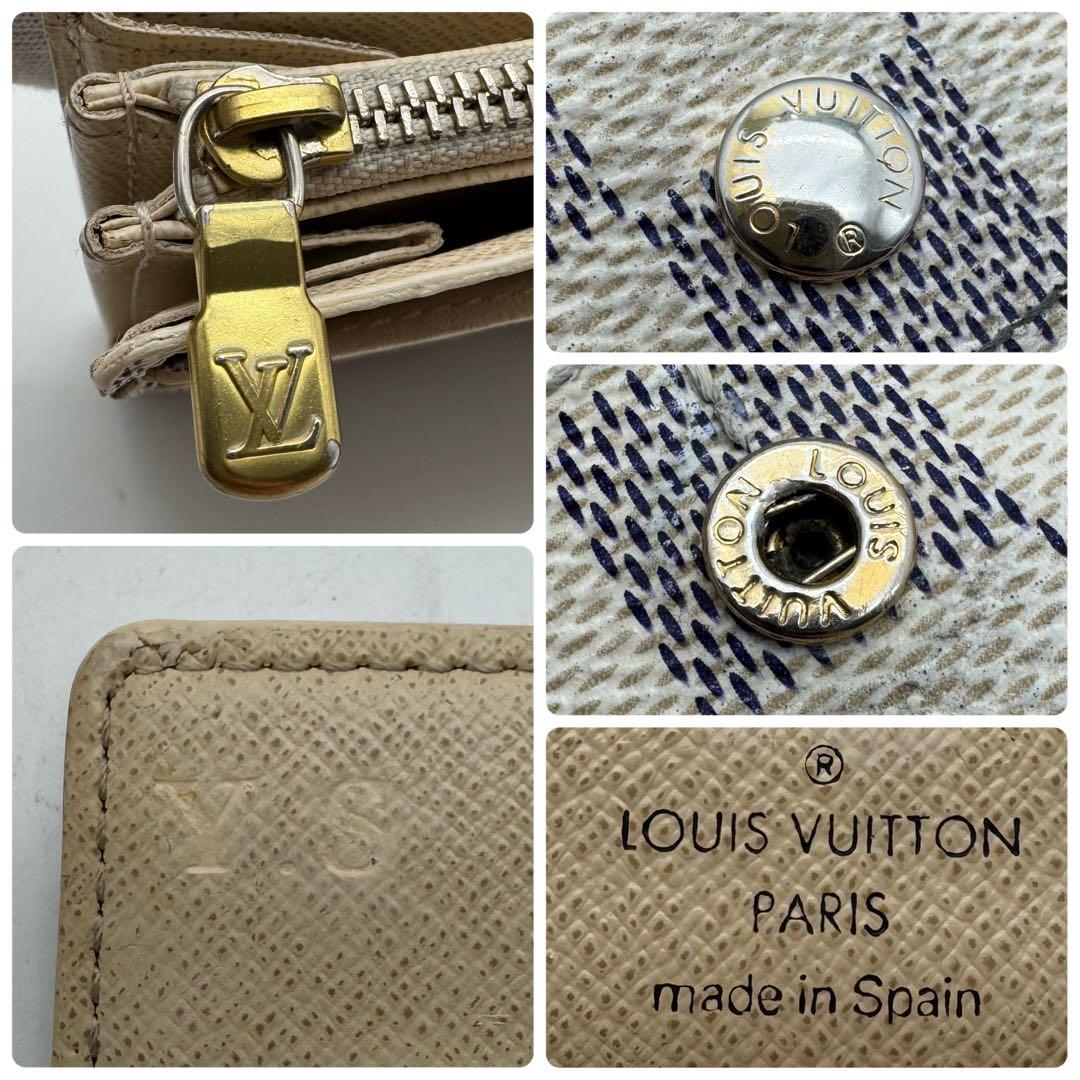 【極美品】ルイヴィトン　ダミエ・アズール　サラ　長財布　カード10枚　財布　白