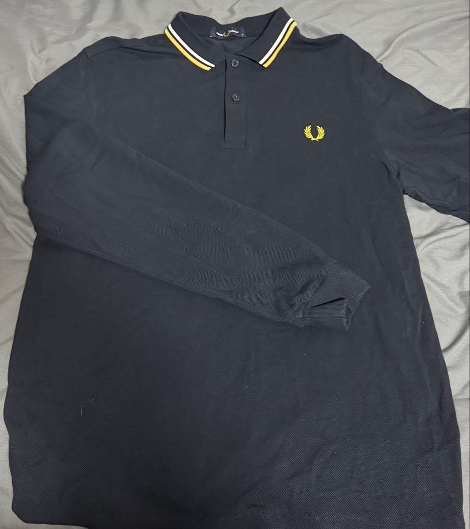フレッドペリー 長袖ポロシャツ ネイビー
