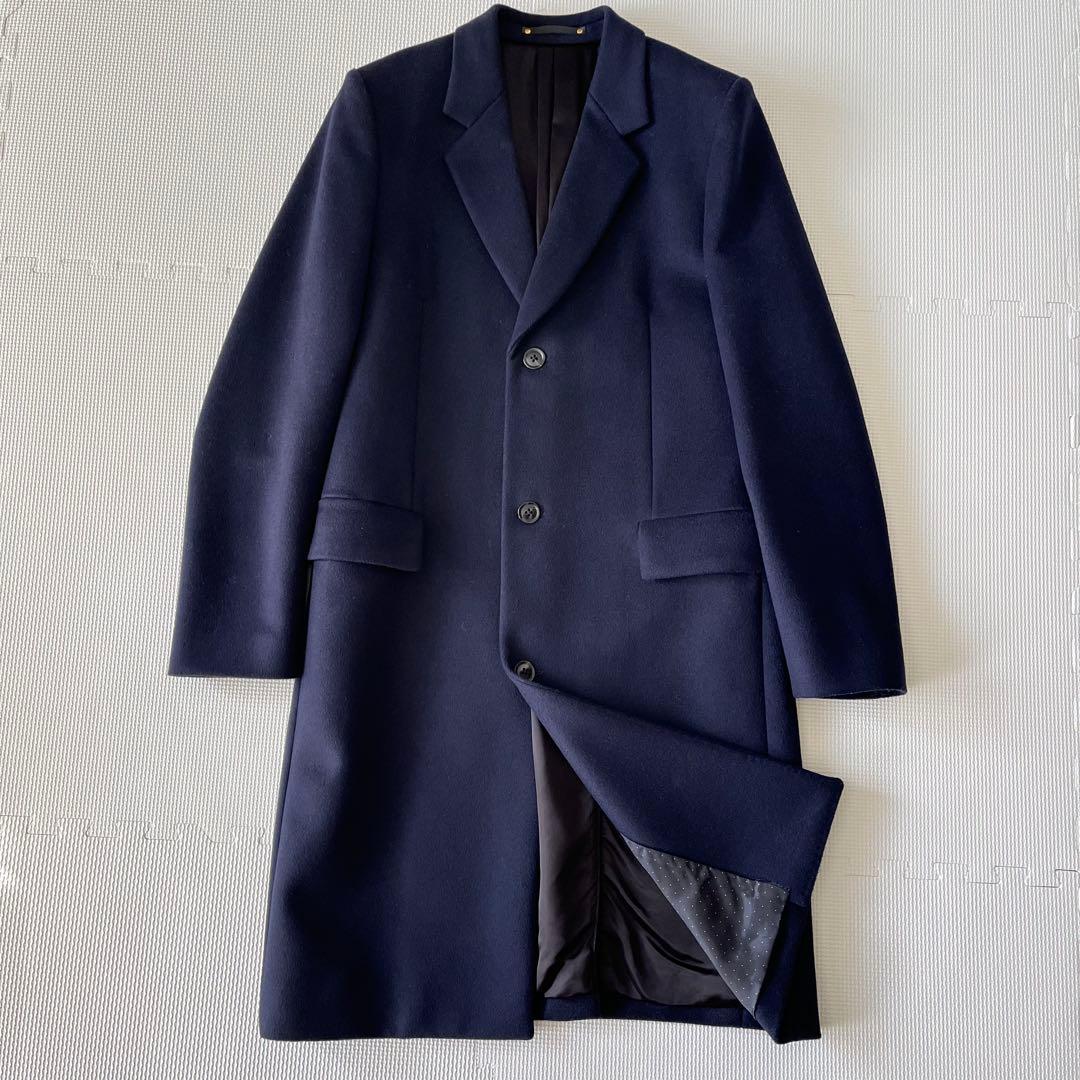 美品 Paul Smith チェスターコート 現行 ネイビー L ウール 高級感