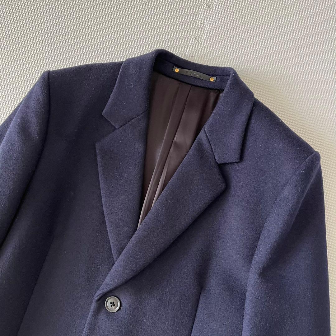 美品 Paul Smith チェスターコート 現行 ネイビー L ウール 高級感