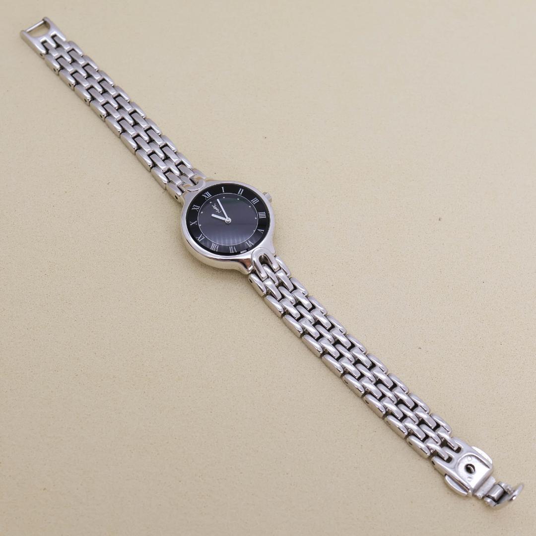 稼働 イヴサンローラン 腕時計 ローマン レディース 新品電池 2529