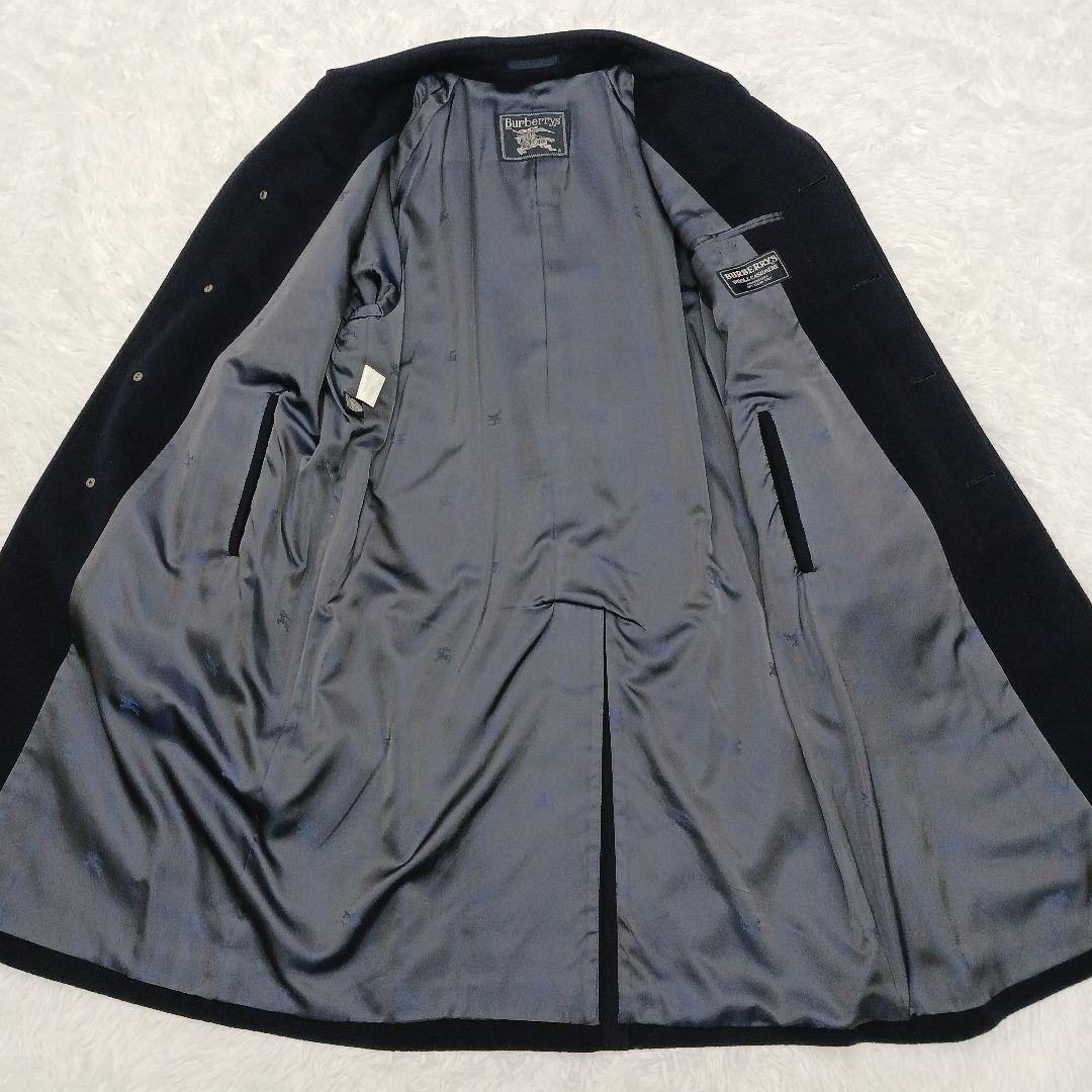 ✨極美品✨バーバリー　バルマカーンコート　ステンカラー　カシミア　ネイビー　S