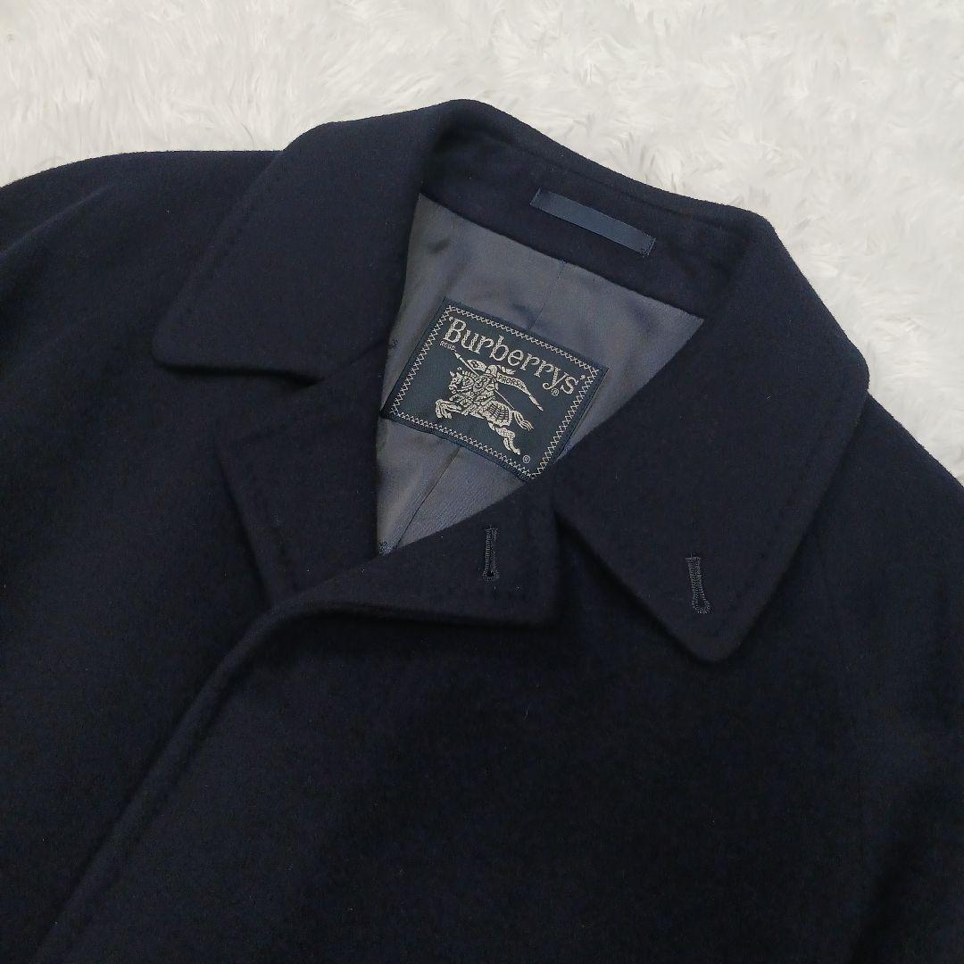 ✨極美品✨バーバリー　バルマカーンコート　ステンカラー　カシミア　ネイビー　S