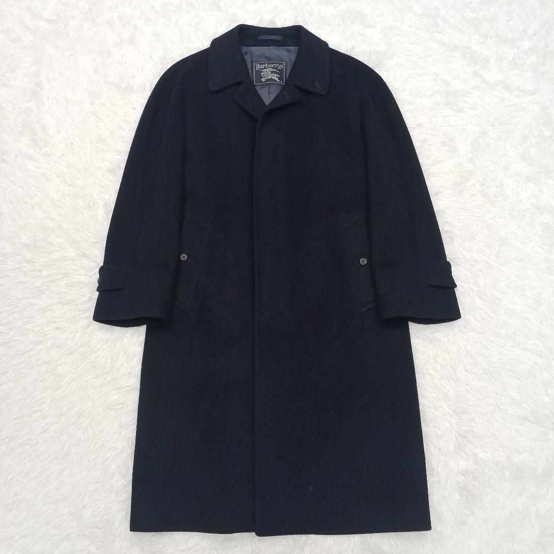 ✨極美品✨バーバリー　バルマカーンコート　ステンカラー　カシミア　ネイビー　S