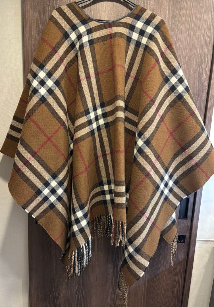【美品】BURBERRY リバーシブル　ポンチョ　ケープ