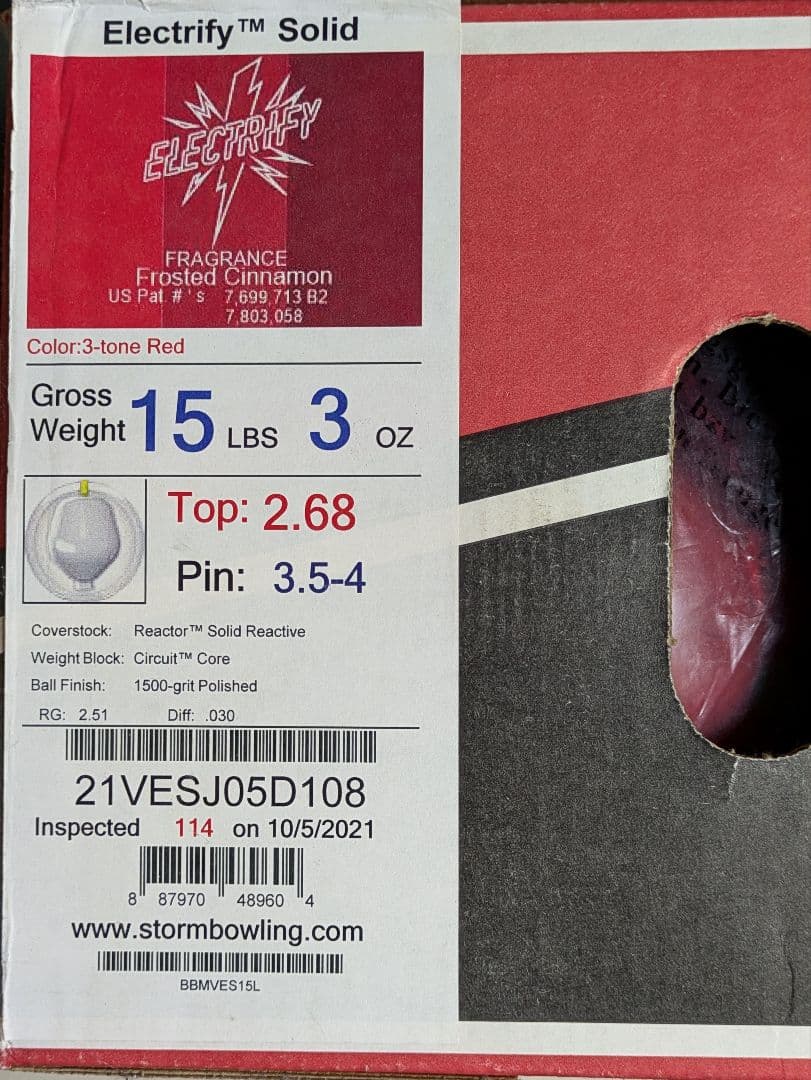 【新品】ボウリングボール　ストーム　エレクトリファイ