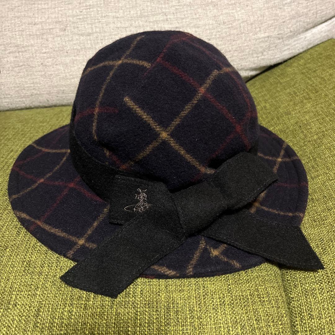 廃盤品 ヴィヴィアンウエストウッド チェック柄帽子