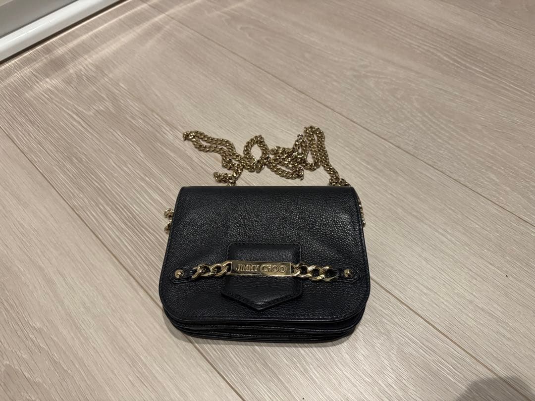JIMMY CHOO ブラックショルダーバッグ