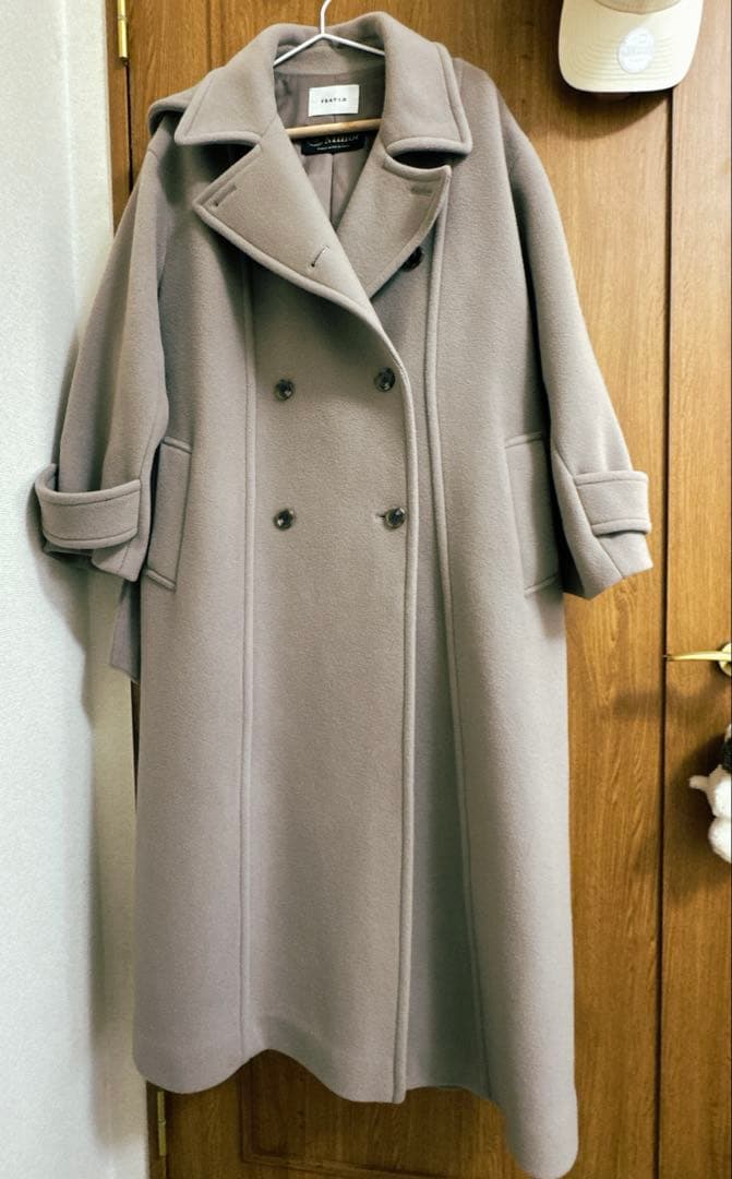 美品フレイアイディー スタンドカラー ダブルコート