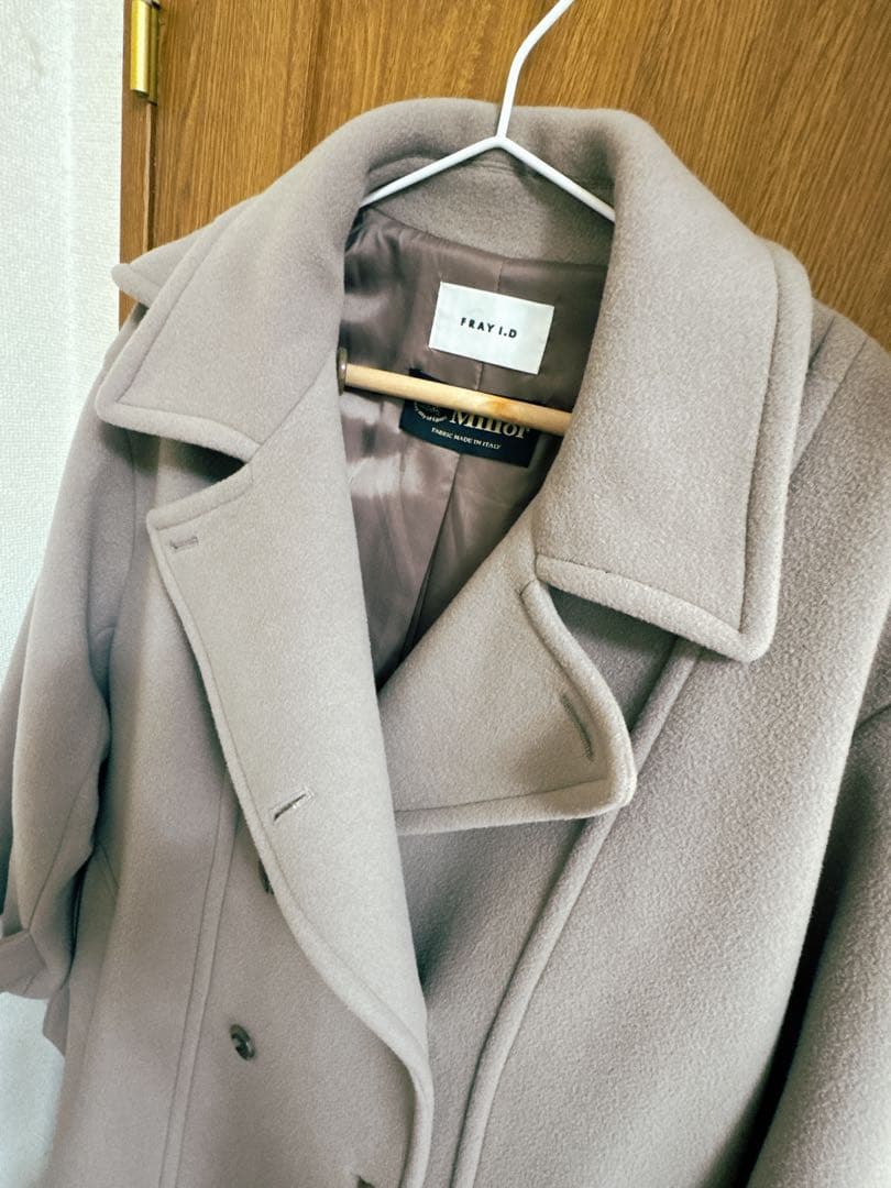 美品フレイアイディー スタンドカラー ダブルコート