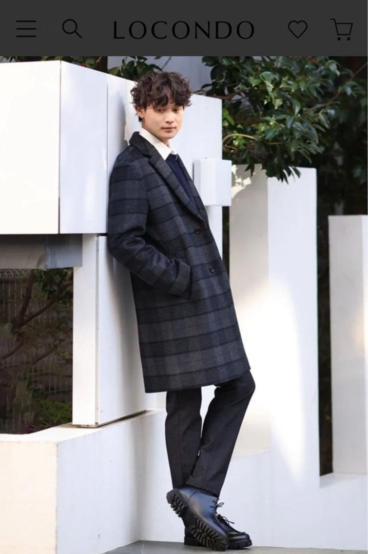 a.v.v（アー・ヴェ・ヴェ） ウールライトビーバーチェック柄チェスターコート